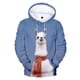 thumbnail image 5 of Sudadera con capucha con estampado 3D de alpaca para niños, de manga larga, para correr al aire libre, de gran tamaño, 5 of 5