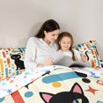 thumbnail image 4 of Manfei Mid Century Black Cat Twin Comforter Sets, Boho Rectangle Bedding Set, Cream Red Blue, Stars Reversible, 2 Pieces, 1 Comforter and 1 Pillowcase, 4 of 7