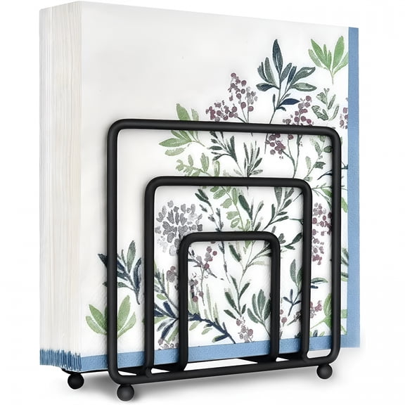 ACDANC Napkin Holder for Table,Modern Metal Black Napkin Holders for Kitchen Dining Tables&Countertops (5.04"x5.4"x 2.17")