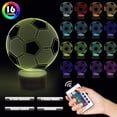 thumbnail image 2 of YSITIAN Soccer Night Lights for Kids 3D Illusion Football Lights 16 LED Remote Color Changing Touch Table Desk Lamps Decor Birthday Xmas Gifts Sports Th G1116-227, 2 of 8