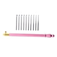 thumbnail image 1 of Interchangeable Crochet Hooks, Metal Handle Embroidery with 10 Size for Beginners Pink, 1 of 8