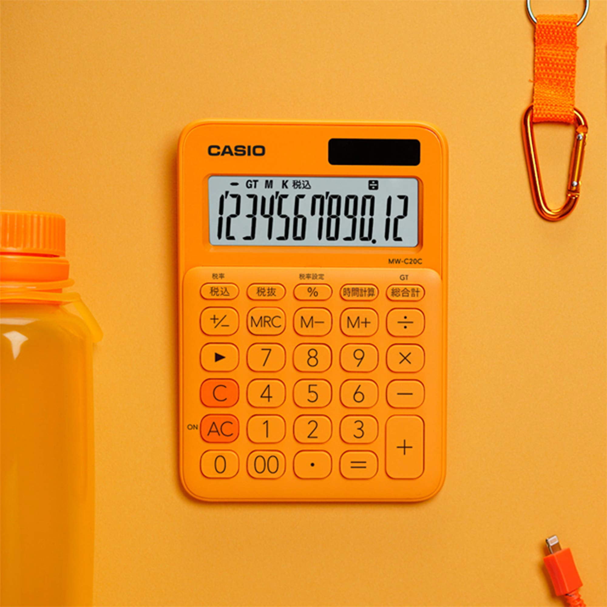 Casio CASIO calculator 12 digits orange mini just type MW-C20C-RG-N