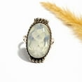 thumbnail image 4 of Opalite Gemstone Ring 925 Sterling Silver Ring Oxidized Vintage Statement Handmade Women's Ring Size US 10, 4 of 6