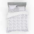 thumbnail image 2 of Geometric Duvet Cover Set, Repetitive Gradient Purple Tone Oval Motifs Simplistic Illustration, Bedding Set with Shams and Fitted Sheet, 3 Sizes, by Ambesonne, 2 of 3