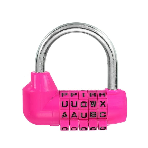 Uxcell Combination Padlock, 5 Digit Gym Locker Lock Alloy Steel Password Padlock, Pink