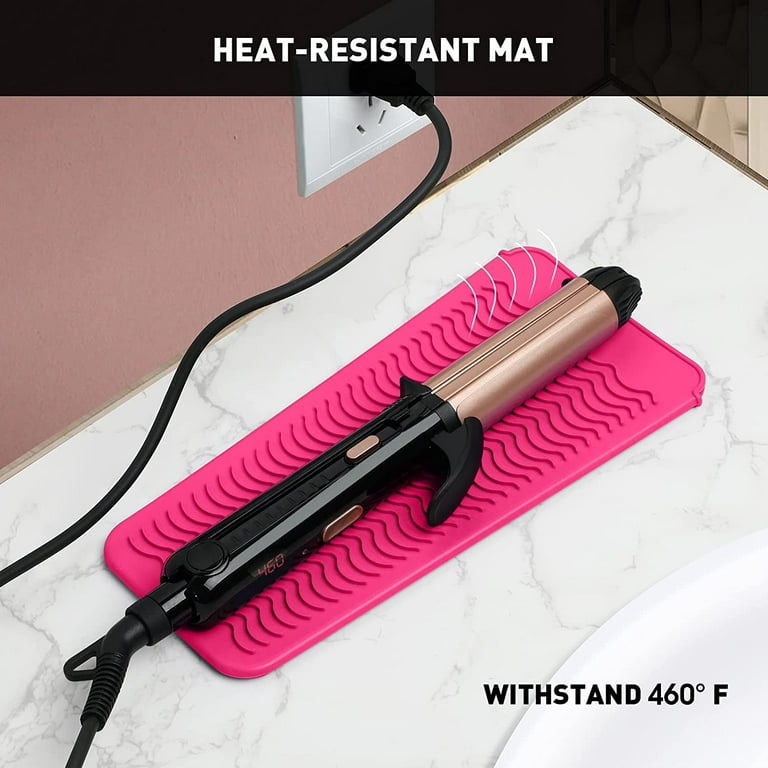 Heat Resistant Silicone Mat Pouch for Flat Iron, Curling Iron,Hair  Straightener,Hot Hair Tools 