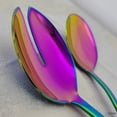 thumbnail image 2 of Elyon Tableware 3 Piece Reflective Rainbow Colored Stainless Steel Salad Servers, 2 of 7