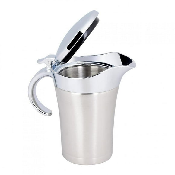 Rdeghly 304 Stainless Steel Thermal Insulated Double Wall Sauce Gravy Boat Pot Serving Jug,Sauce Gravy Pot, Stainless Gravy Jug