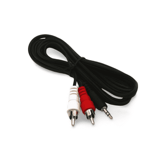  Monoprice 6inch 3.5mm Stereo Plug/2 RCA Jack Cable - Black :  Electronics