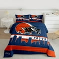 thumbnail image 2 of Homewish Football Sport Game Queen Comforter Set,Rugby City Bedding Sets,Orange Deepblue Bedding Comforter Set For Kids,Luxury Bedroom Decor Reversible,3 Pieces, 2 of 8