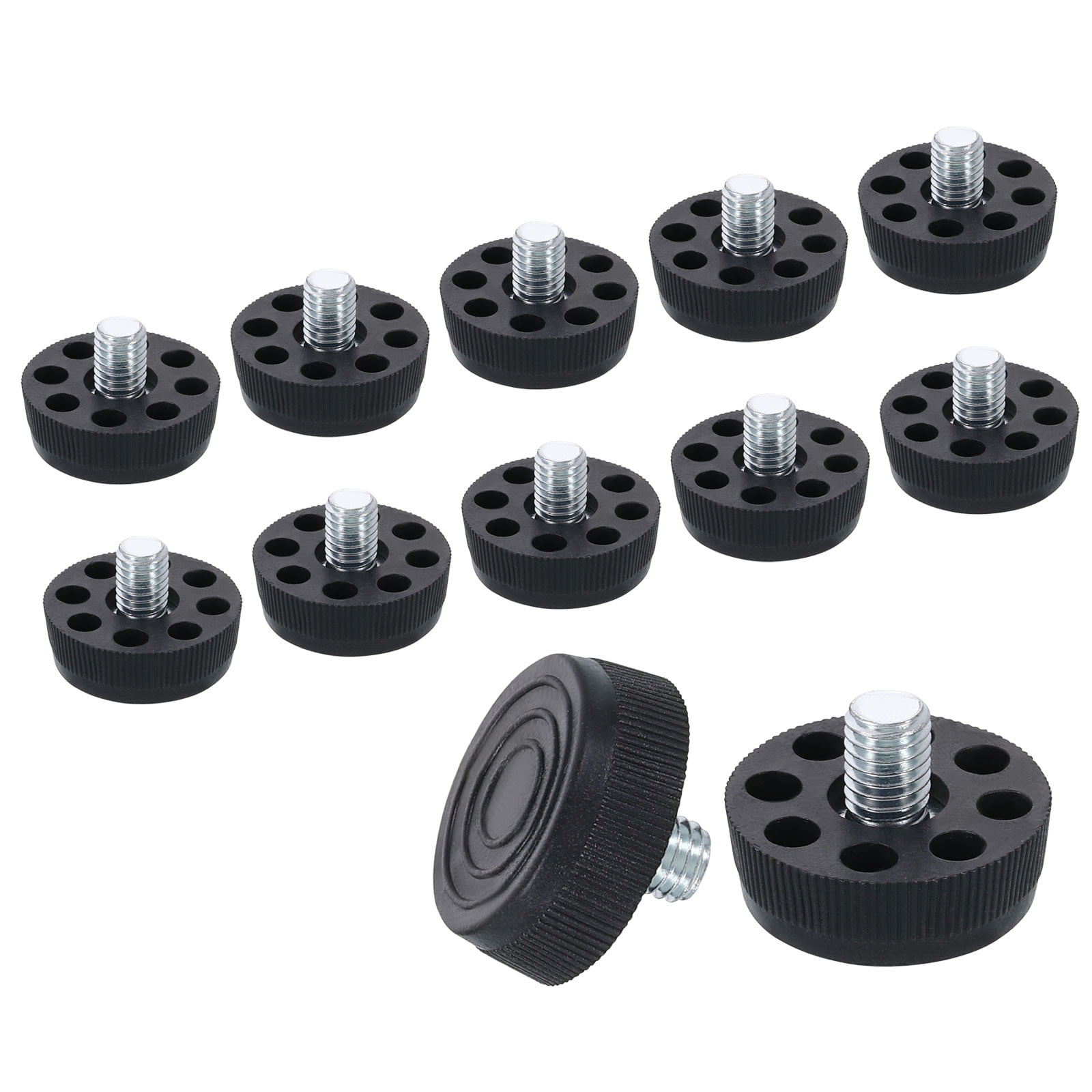 AIEX 16-Pack Adjustable Furniture Levelers – M6 Screw-In Feet With T-Nuts, Leveling Glides For Chairs, Tables, Cabinets (Protects Floors & Carpets)