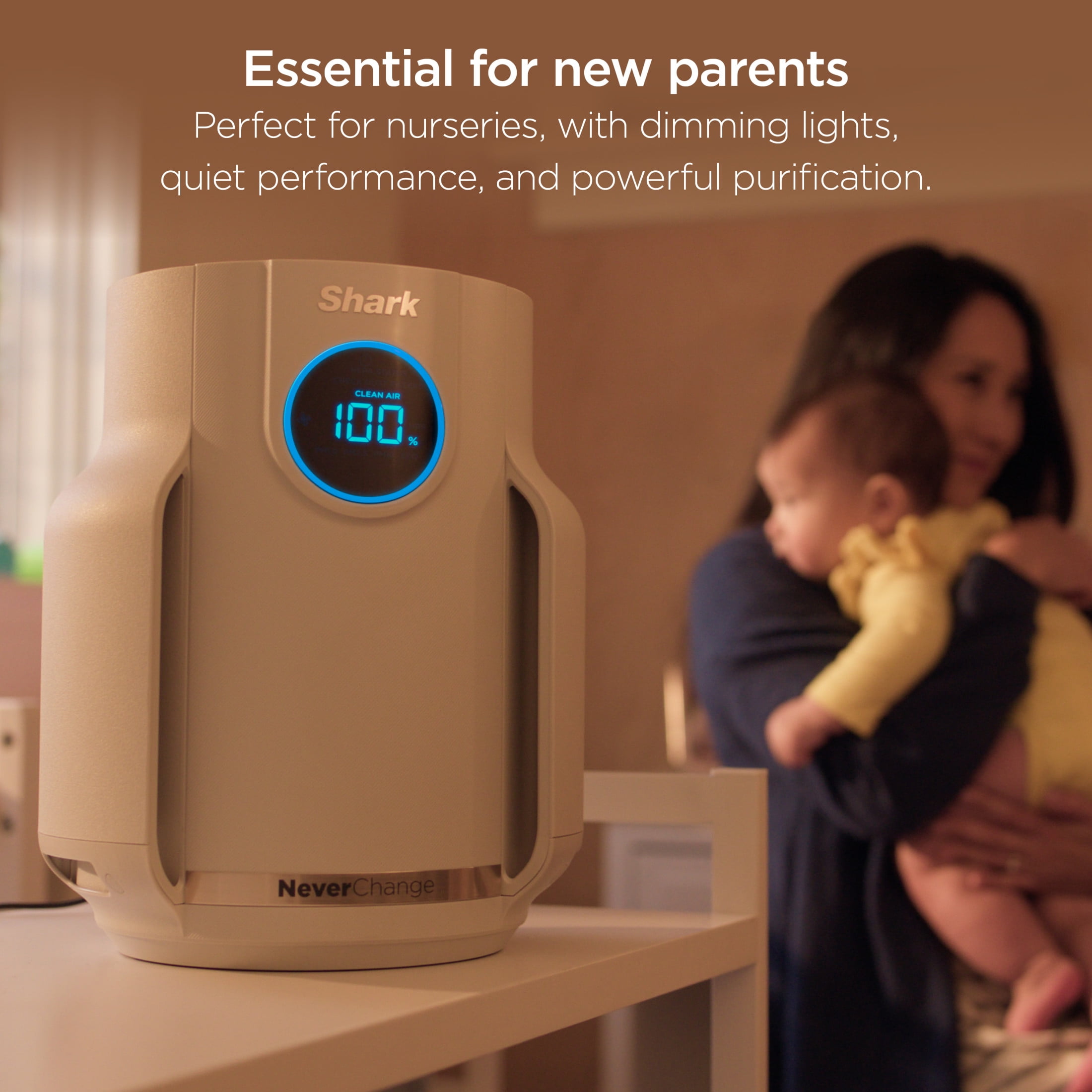 Shark NeverChange Compact Pro 250 Sq Ft HEPA Air Purifier, 5-Year HEPA-Exceeding Filter, Captures Pollutants, Pet Dander, Dust, and Smoke, HP072 Dove