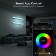 thumbnail image 4 of VST Floating Shelf with RGB Light, Work with Alexa Google Assistant App Remote Control, Handwave ON/Off, Metal Wall Mounted Light Emitting Shelves for Living Room Bathroom Bedroom, 2set, 4 of 6