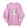 thumbnail image 2 of Craaazy Breast Cancer Awareness Sweatshirts for Women Gifts Funny Long Sleeve Survivor Shirt Pink Ribbon Graphic Support Tops Rou nd Neck Pullover, 2 of 4