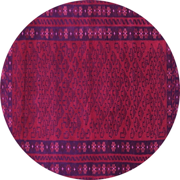 Ahgly Company Indoor Round Southwestern Pink Country Area Rugs, 7' Round