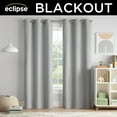 thumbnail image 3 of Eclipse Kids Chambray Solid 100% Blackout Grommet 84" long x 40" wide Curtain panel in Grey, 3 of 10
