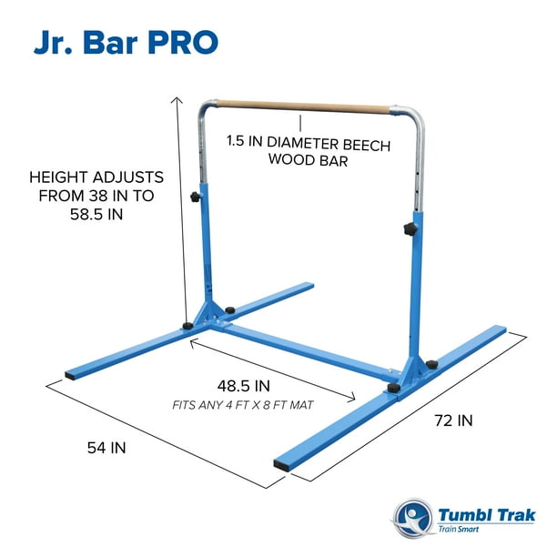 Tumbl Trak Jr. Bar PRO Adjustable Height Horizontal Gymnastics Kip Bar
