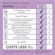 Parent's Choice Gentle Infant Formula Powder with Iron for Fussiness, Gas and Crying, 32.8 oz