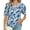 #2 Blue, variant on TEMOFON Women Summer Tops V Neck T Shirts Paisley Casual Puff Sleeve Blouse Henley Shirts Vintage Tunic Fashion Green Flower Print Plus Size XXL