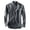 Grey, variant on Migroa Men's Linen Shirts Long Sleeve Shirts Casual Button Down Banded Collar Shirt Beach Summer Tops Spread Collar Beach Plain Tops Blue L