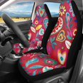 thumbnail image 2 of POLERO Soft Front Seat Cover for Van, Breathable Anti-Slip Car Seat Covers Polyester Set, Colorful Heart Garden, 2 of 9