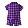 thumbnail image 6 of Kiijoy Toddler Boys Pajamas Plaid Short Sleeve Shirt and Shorts Sleepwear Homewear,2-Piece,Sizes 6M-6T, 6 of 8