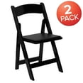 thumbnail image 3 of Flash Furniture 2 Pack HERCULES Series Black Wood Folding Chair with Vinyl Padded Seat, 3 of 14