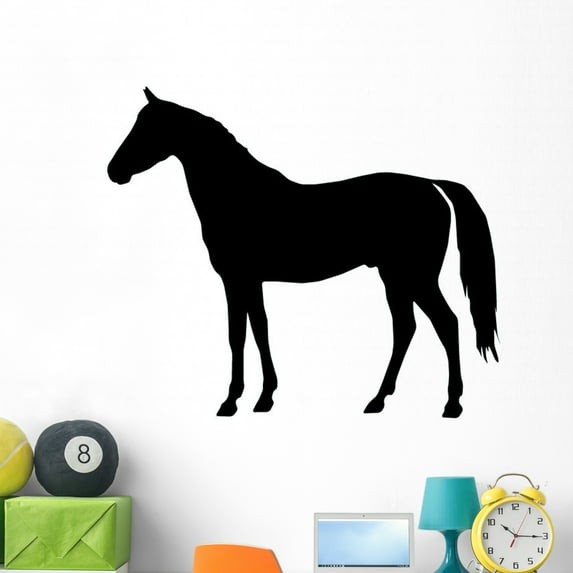 Horse Silhouette Wall Decal Sticker, Wallmonkeys Peel & Stick Vinyl Graphic (48 in W x 34 in H