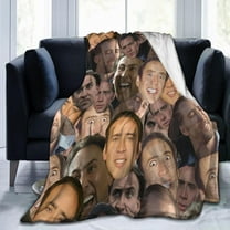 Nicolas Cage Blanket Soft and Warm Lightweight Fluffy Throws Blankets Rug Carpet Gift for Beach Yoga Bedroom Living Room Decoration Sofa Camping Trip Dorm Decor All Season