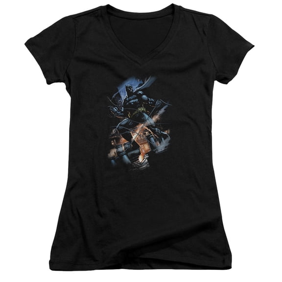 Batman Gotham Knight Junior Women's T-Shirt V-Neck Black