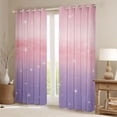 thumbnail image 2 of Homewish Starry Sky Black Out Curtains,Ink Painting Aesthetic Curtains Pack of 2 (42x63 Each),Pink Purple Ombre Bedroom Curtains For Girls Teens,Microfiber Bedroom Decor, 2 of 6