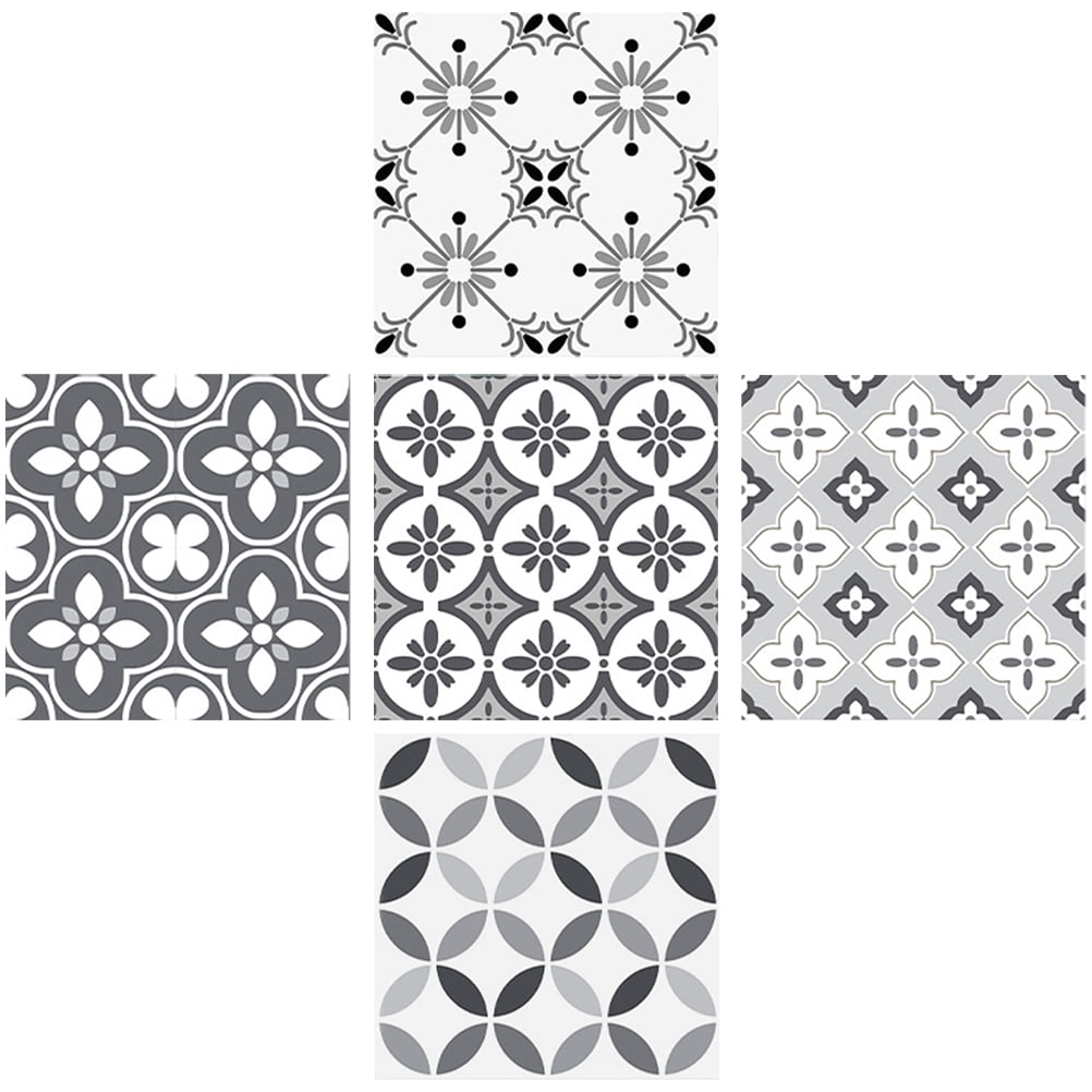 NUOLUX 5pcs Peel and Stick Tile Decals Oilproof Kitchen Floor Tile
