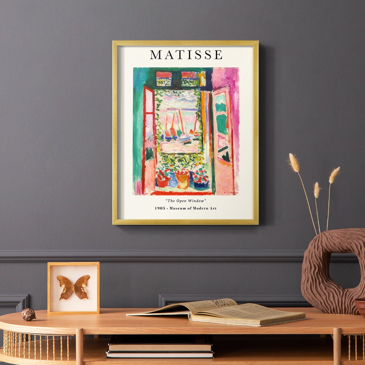 Matisse CLXXX Framed Print in Gold Solid Wood 22 x 28 Framed Print