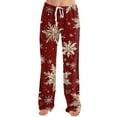 thumbnail image 2 of Hearthz Womens Christmas Pajama Pants Winter Super Soft Drawstring Sleep Home Pj Pants Fleece Wide Leg Xmas Women’s Pants, 2 of 6