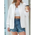 thumbnail image 5 of Jackets for Women Autumn Fashion Cute Jacquard Coats Zip Up Jackets Dressy Casual White M, 5 of 9