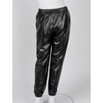 thumbnail image 7 of JanJean Girl's Jazz Hip Hip Pants Metallic Elastic Waist Jogger Pants Shiny Jazz Disco Street Dance Trousers Streetwear Black 16, 7 of 7