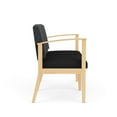 thumbnail image 2 of Amherst Wood Reception Waiting 2-Seat Chair / Natural Wood / Dark Gray / Black, 2 of 5