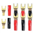 thumbnail image 1 of Conector de Pala en y para Cable Altavoz, 8 Piezas Enchufe Horquilla U Chapado 45 Grados, 1 of 5