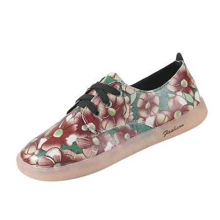 

XINSHIDE Fisherman Shoes Spring And Summer Women Casual Shoes Flat Large Size Comfortable Flower Loafers Leisure Shoes