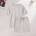 thumbnail image 3 of GINGTTO Men's Summer 2 Piece Short Set Casual Athletic Workout Outfits Loose Fit T-Shirt and Elastic Waist Shorts, 3 of 7