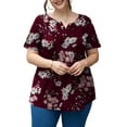 thumbnail image 3 of a.Jesdani Womens Plus Size Tunic Tops Short Sleeve Casual Floral Henley Shirts m-4x, 3 of 11