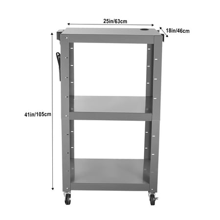 SEAAN Height-adjustable AV cart with additional features, made of high-strength steel. 7-level height adjustment provides different storage spaces.