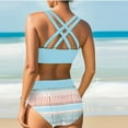 thumbnail image 3 of Trajes de Baño de Bikini de Mujer Impreso sin Espalda Dividido Conjunto de Cintura Alta, Trajes de Baño de Bikini de Mujer Sexy Y Casual, 3 of 6