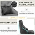 thumbnail image 6 of Foredo Velvet Dining Chairs, Modern Upholstered Dining Chairs with Pillow and Metal Legs, Tufted Side Chairs for Living Dining Room, Dark Gray, 6 of 8