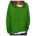 thumbnail image 1 of WEAIXIMIUNG Chandails en Molleton pour Femmes Col Rond Décontracté Couleur Unie Diy Coupe Ample Pull Confortable et Élégant, 1 of 9