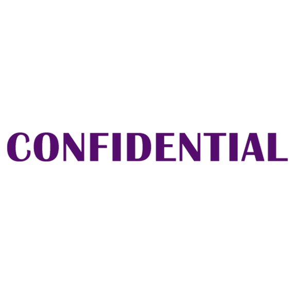 Printtoo Confidential Self Inking Rubber Stamp Pre-Inked Office Stamp- Home Office Business Stationery, Purple- 42 x 9 mm