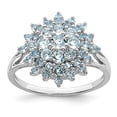 thumbnail image 6 of 925 Sterling Silver Rhodium Aquamarine Ring Size 9, 6 of 6
