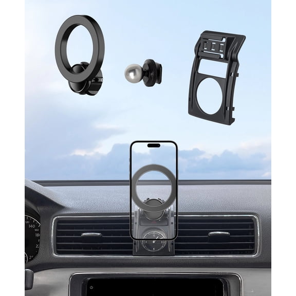 MaserWeller Car Phone Holder for VW Passat 2012-2017Accessories, 360° Rotation Phone Mount Compatible with MagSafe, Cell Phone Holder Does Not Affect Air Vent