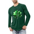 thumbnail image 2 of ZRGHAOYLQ Men's St Patricks Days Shirts Funny Shamrock Graphic Tees Cotton Workout Long Sleeve Pullover Tops Plus Size Crewneck Big and Tall Daily T Shirts, 2 of 4