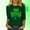 Green, variant on Odbmxy 3/4 Sleeve Women T Shirts Shamrock St. Patty's Day Women's Tops Green Vacation Vintage Loose Casual Shirts